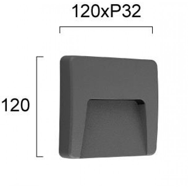 Απλίκα LED 3W 3000k Ανθρακί Cop 4308900 VIOKEF