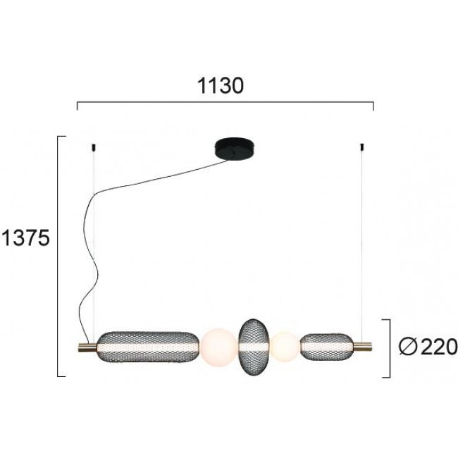 Φωτιστικό LED 28W 3000k Μαύρο Και Χρυσό Margot 4311600 VIOKEF
