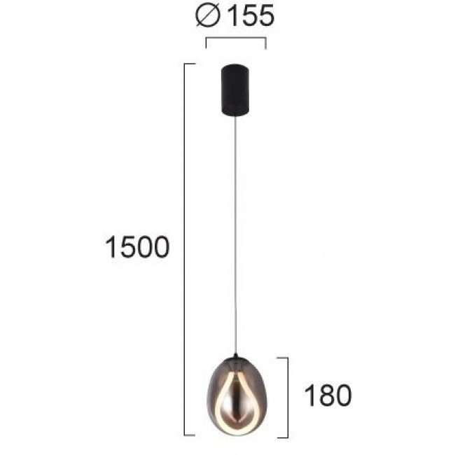 Φωτιστικό LED 6W 3000k Μαύρο Και Φυμέ Melanie 4311800 VIOKEF