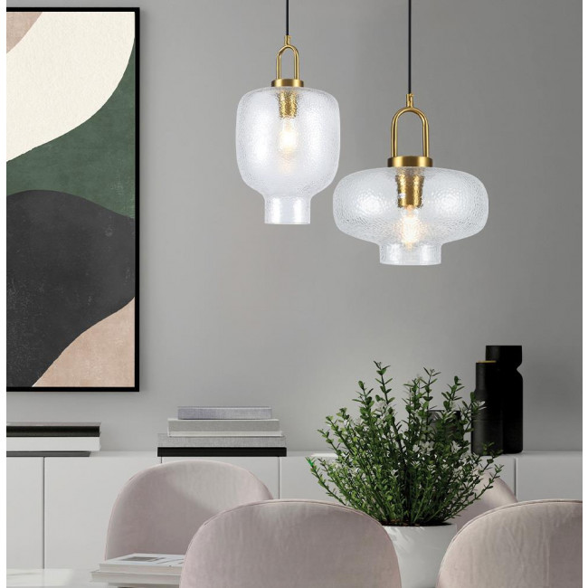 Φωτιστικό Μονόφωτο E27 Χρυσό Και Διάφανο Oslo 4312200 VIOKEF