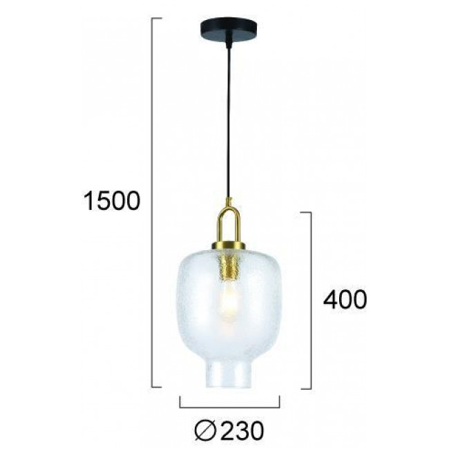 Φωτιστικό Μονόφωτο E27 Χρυσό Και Διάφανο Oslo 4312200 VIOKEF