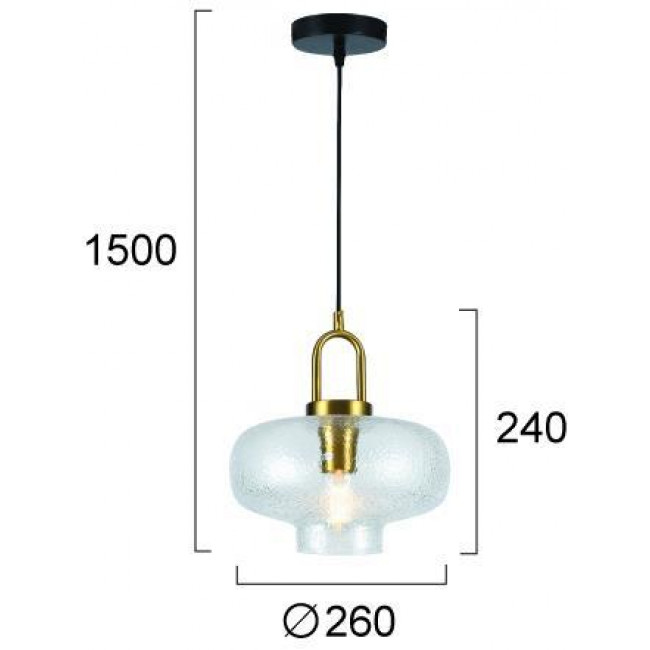 Φωτιστικό Μονόφωτο E27 Χρυσό Και Διάφανο Oslo 4312300 VIOKEF