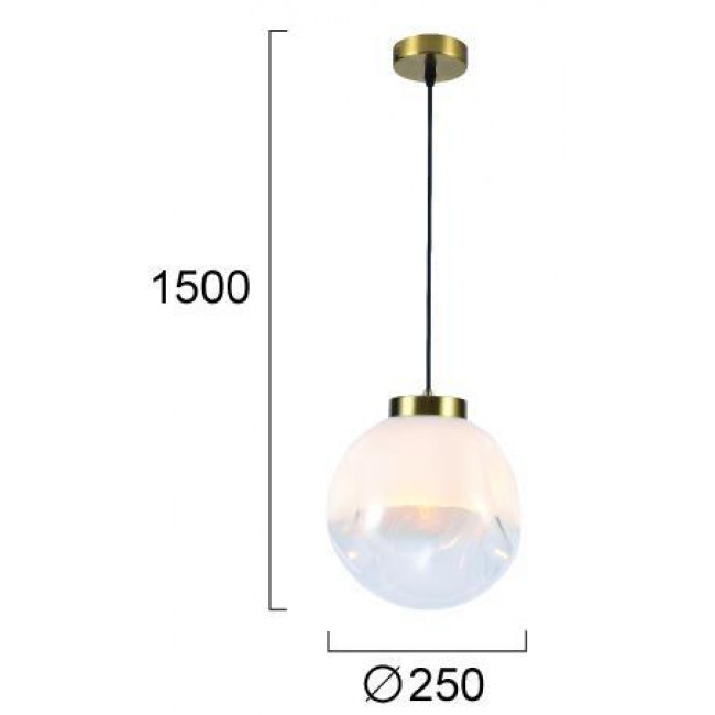 Φωτιστικό Μονόφωτο E27 Χρυσό Και Διάφανο Vana 4313600 VIOKEF