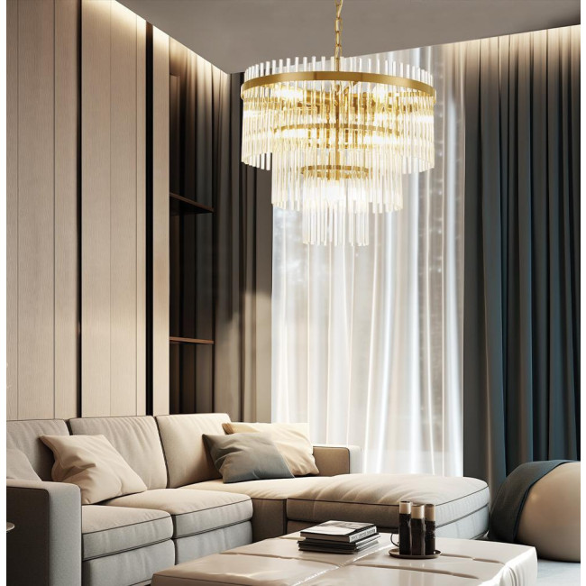 Φωτιστικό Επτάφωτο E14 Μπρονζε Και Διάφανο Sabrina 4314400 VIOKEF