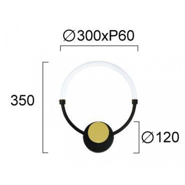 Απλίκα LED 9W 3000k Μαύρο Και Χρυσό Melia 4314800 VIOKEF