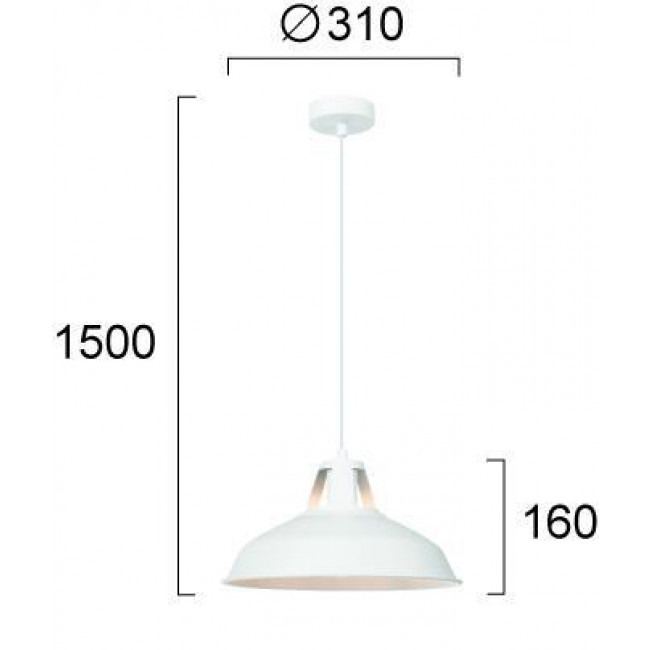 Φωτιστικό Μονόφωτο E27 Λευκό Velma 4316500 VIOKEF