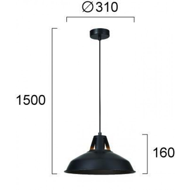 Φωτιστικό Μονόφωτο E27 Μαύρο Velma 4316501 VIOKEF