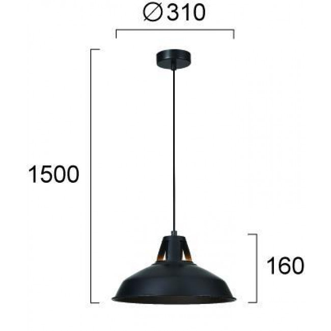 Φωτιστικό Μονόφωτο E27 Μαύρο Velma 4316501 VIOKEF