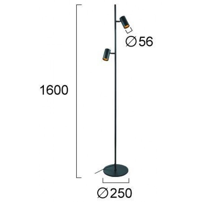 Φωτιστικό Δαπέδου GU10 Μαύρο Sid 4316800 VIOKEF
