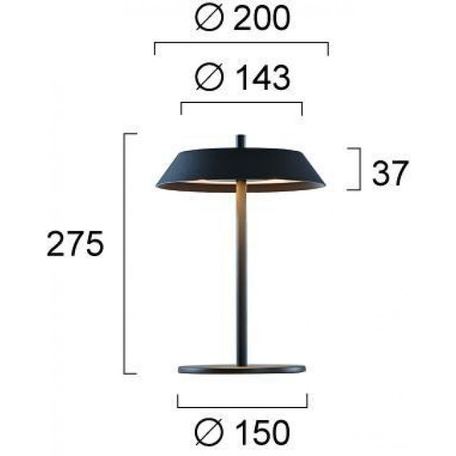 Πορτατίφ LED 12W 3000k Μαύρο Leona 4317000 VIOKEF