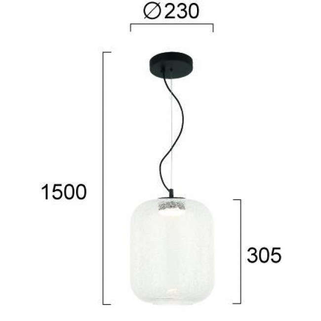 Φωτιστικό LED 13W 3000k Μαύρο Και Διάφανο Kiva 4318600 VIOKEF