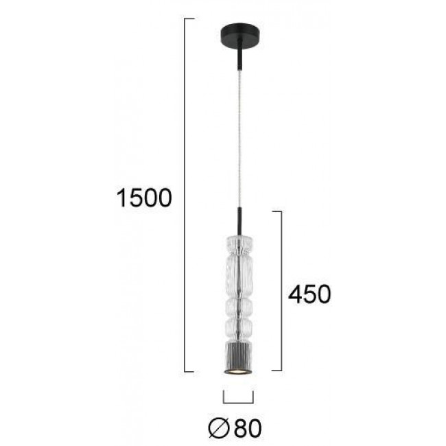 Φωτιστικό Μονόφωτο GU10 Μαύρο Και Διάφανο Nikita 4318900 VIOKEF