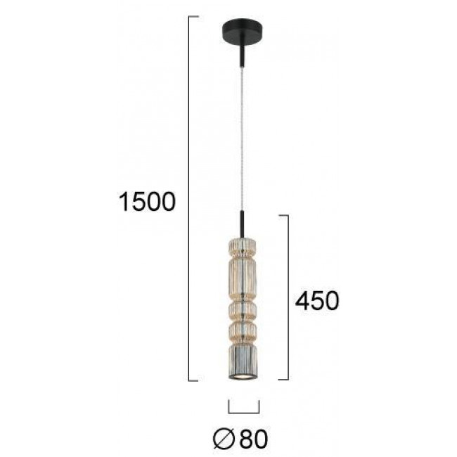 Φωτιστικό Μονόφωτο GU10 Μαύρο Και Μελί Nikita 4318901 VIOKEF