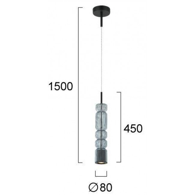 Φωτιστικό Μονόφωτο GU10 Μαύρο Και Μπλε Nikita 4318902 VIOKEF
