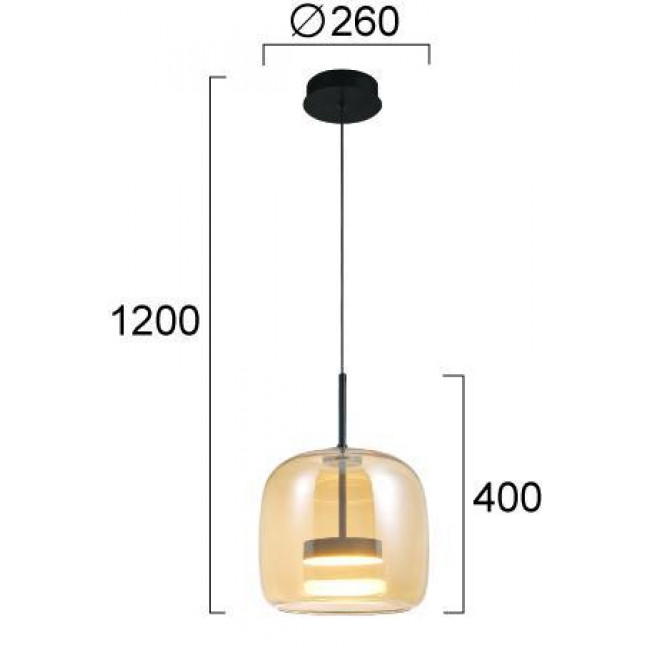 Φωτιστικό LED 12W 3000k Μαύρο Και Μελί Deco 4319000 VIOKEF