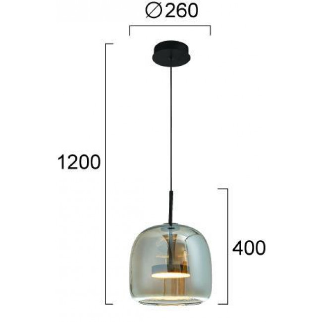 Φωτιστικό LED 12W 3000k Μαύρο Και Φυμέ Deco 4319001 VIOKEF