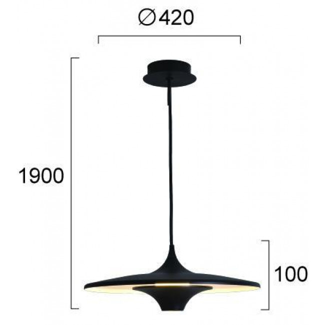 Φωτιστικό LED 19W 3000k Μαύρο Rene 4319501 VIOKEF