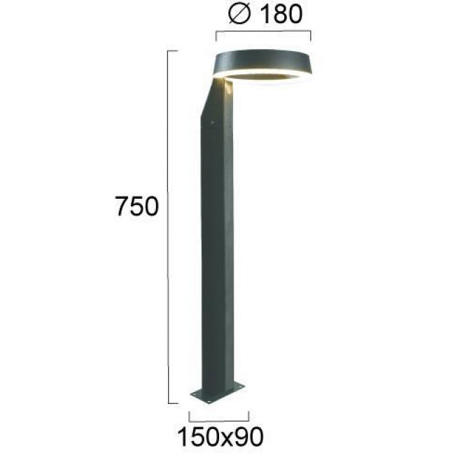 Φωτιστικό Κολώνα LED 12W 3000k Ανθρακί Zoom 4321600 VIOKEF