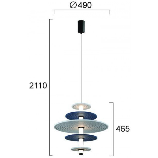 Φωτιστικό LED 16W 3000k Μπλε Και Γκρι Azul 4322300 VIOKEF
