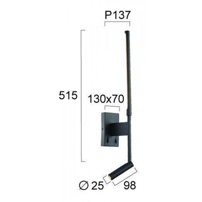 Απλίκα LED 9W 3000k Μαύρο Light 4322900 VIOKEF