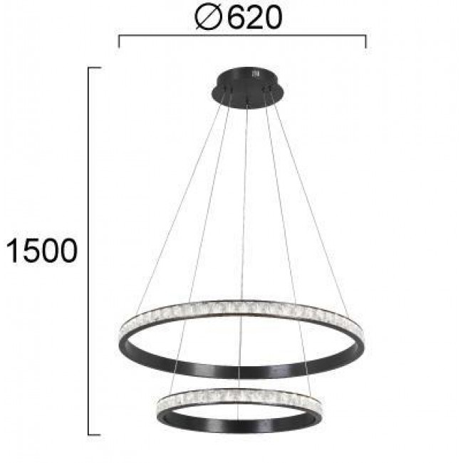 Φωτιστικό LED 48W 3000k Μαύρο Oriana 4323700 VIOKEF