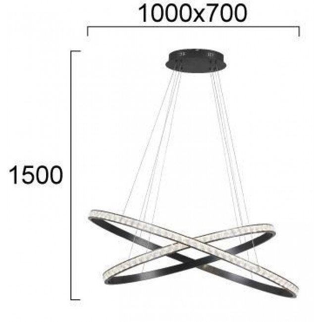 Φωτιστικό LED 69W 3000k Μαύρο Oriana 4323800 VIOKEF