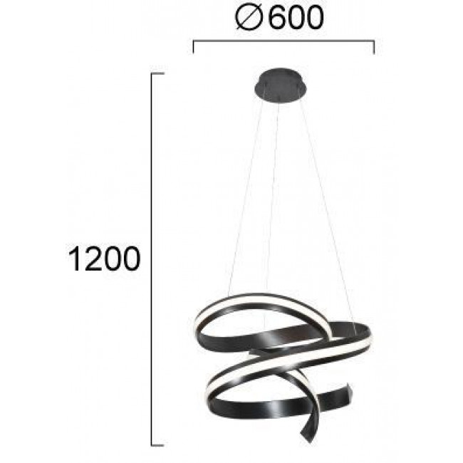 Φωτιστικό LED 62W 3000k Μαύρο Arezia 4324000 VIOKEF