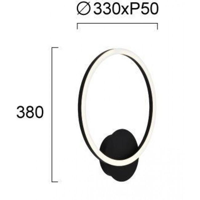 Απλίκα LED 15W 3000k Μαύρο Livia 4324300 VIOKEF