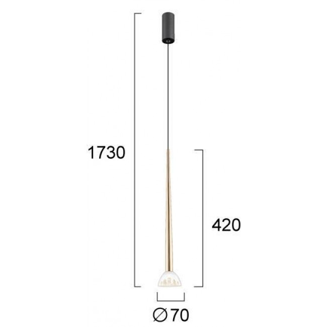 Φωτιστικό LED 8W 3000k Χρυσό Και Διάφανο Rina 4325201 VIOKEF