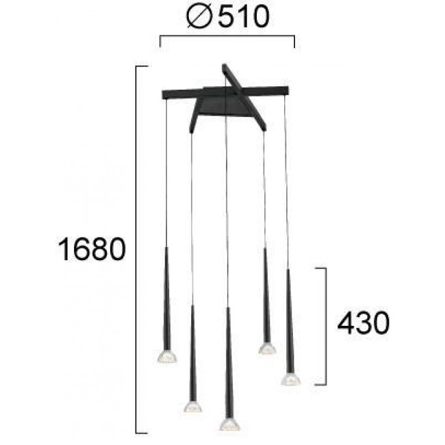 Φωτιστικό LED 32W 3000k Μαύρο Rina 4325300 VIOKEF