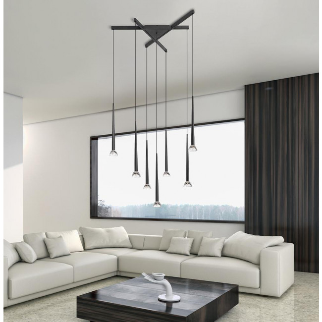 Φωτιστικό LED 44W 3000k Μαύρο Και Διάφανο Rina 4325400 VIOKEF