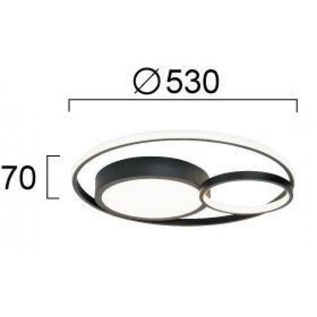 Φωτιστικό LED 36W 3000k Μαύρο Karon 4325500 VIOKEF