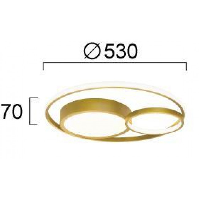 Φωτιστικό LED 36W 3000k Χρυσό Karon 4325501 VIOKEF