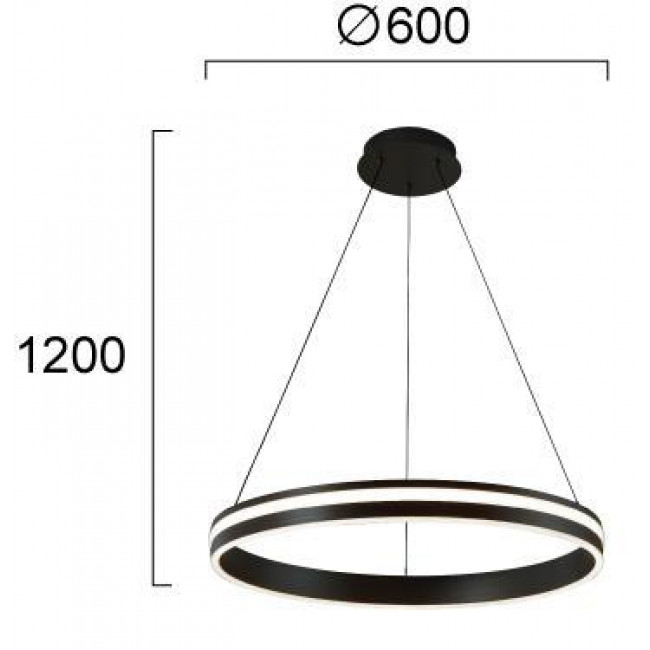Φωτιστικό LED 52W 3000k Μαύρο Nesos 4326000 VIOKEF
