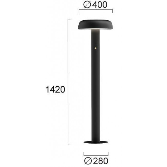 Φωτιστικό Δαπέδου LED 28W 3000k Μαύρο Deva 4326501 VIOKEF