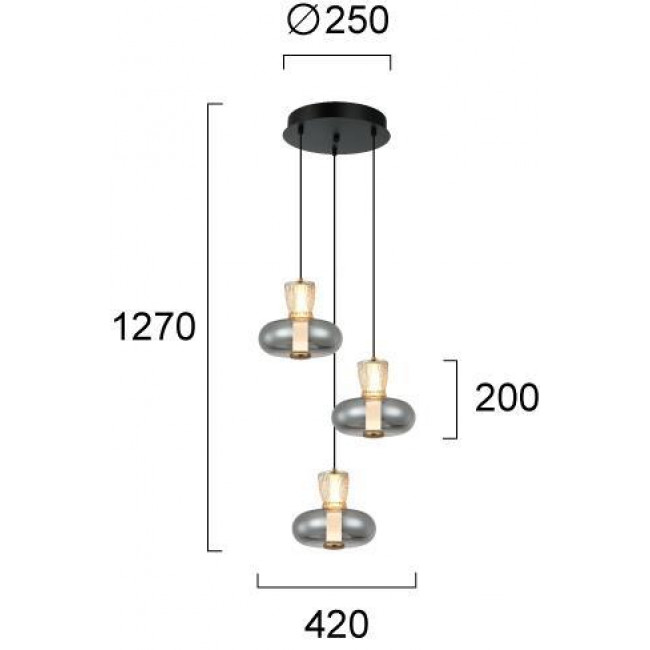 Φωτιστικό LED 23W 3000k Μελί Και Φυμέ Sirel 4326800 VIOKEF