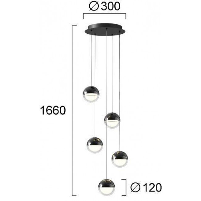 Φωτιστικό LED 30W 3000k Μαύρο Και Διάφανο Zirea 4329900 VIOKEF