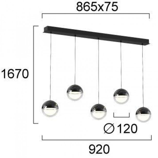 Φωτιστικό LED 30W 3000k Μαύρο Zirea 4330000 VIOKEF