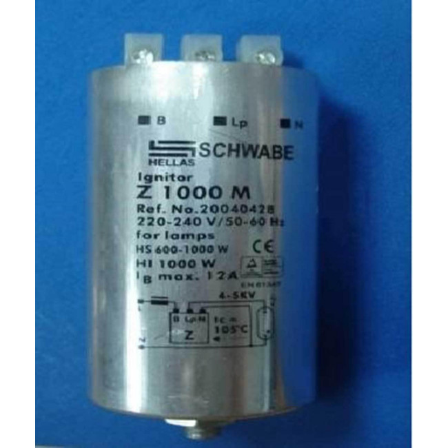 Εκκινητής Λαμπτήρων Εκκένωσης 600-1000W Z1000M SCHWABE