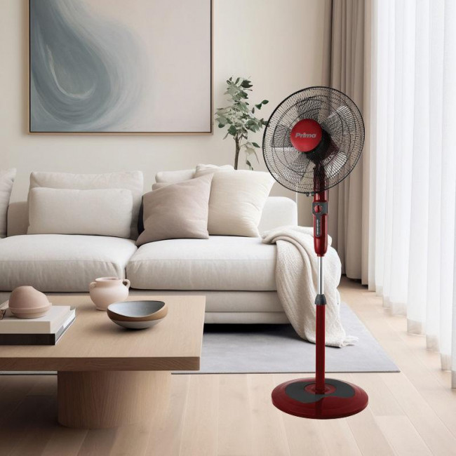 Ανεμιστήρας Με Ορθοστάτη Φ40 Κόκκινο Και Μαύρο Με Τηλεχειριστήριο PRSF-80503 PRIMO