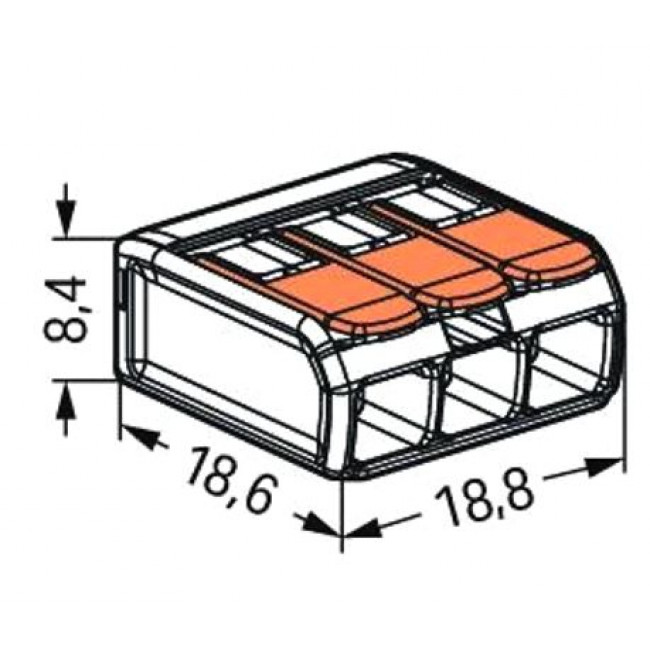 Κάπς Καλωδίων Έως 4mm² Καλώδιο 221-413 WAGO