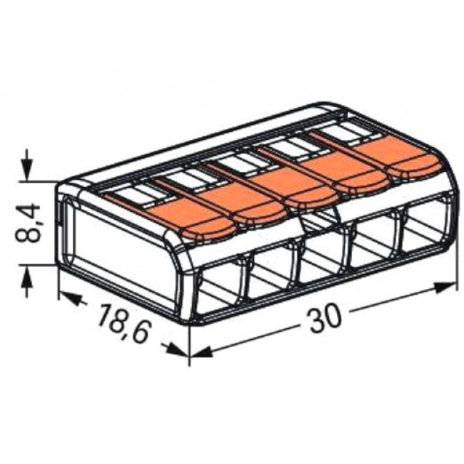 Κάπς Καλωδίων Έως 4mm² Καλώδιο 221-415 WAGO