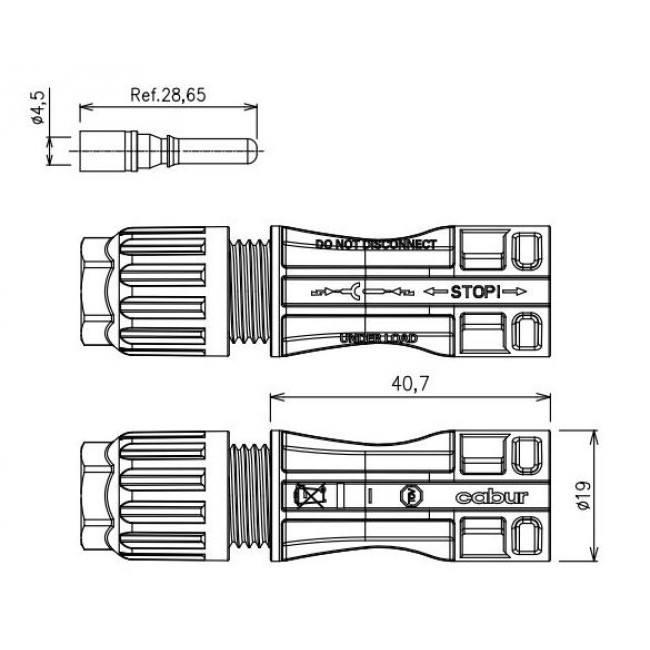 Φωτοβολταϊκός Σύνδεσμος 4-6mm² Αρσενικός MC4 IS14240N CABUR