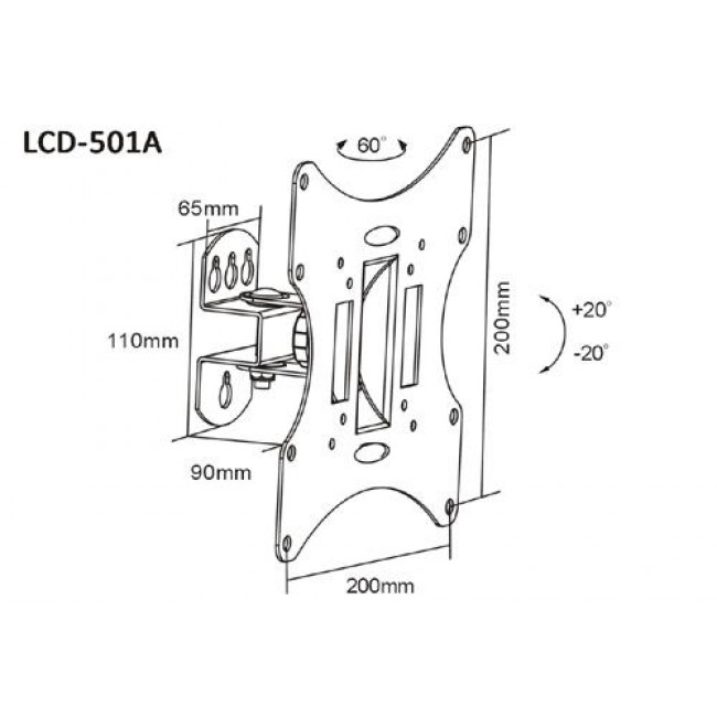 Βάση Τηλεόρασης 23"-42" 30kg LCD-501AB BRATECK