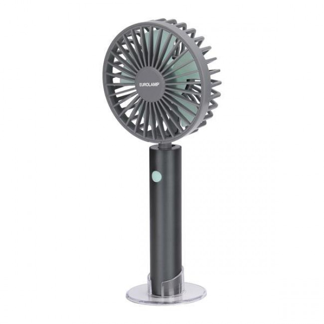 Ανεμιστήρας Χειρός 5W D10 Γκρι Φορητό Με Βάση EUROLAMP