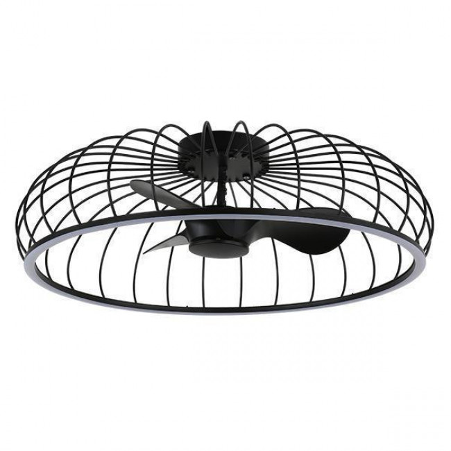 Ανεμιστήρας Πλαφονιέρα 28W D79 Με Τηλεχειριστήριο Μαύρο EUROLAMP