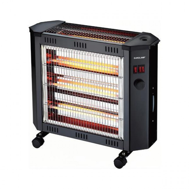 Θερμάστρα Χαλαζία 2400W Μαύρο Με Ανεμιστήρα Και Υγραντήρα 300-41407 EUROLAMP