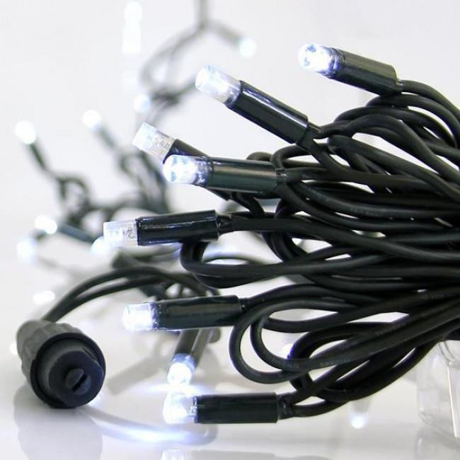 Σειρά Με 100 Λαμπάκια LED Λευκά Πράσινο Καλώδιο IP65 Επεκτάσιμα