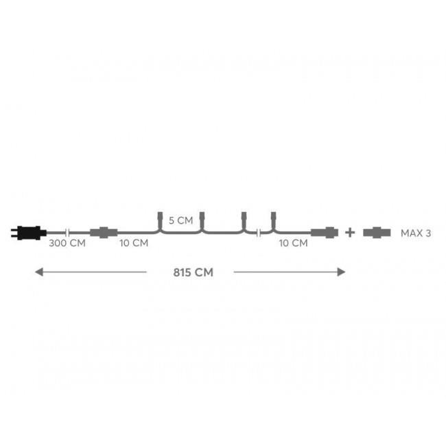Σειρά Με 100 Λαμπάκια LED Θερμά Διάφανο Καλώδιο Επεκτάσιμα