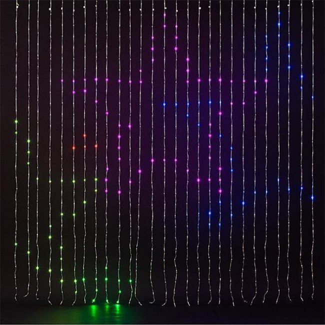 Βροχή Με 756 Λαμπάκια LED RGB Smart Διάφανο Καλώδιο